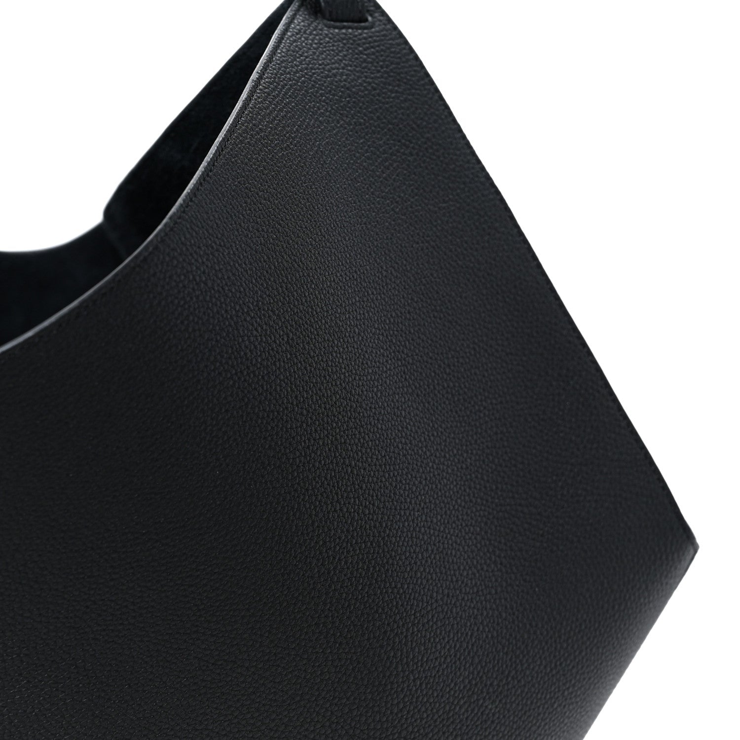 Pebbled Sport Calfskin Medium Lotus Tote Black