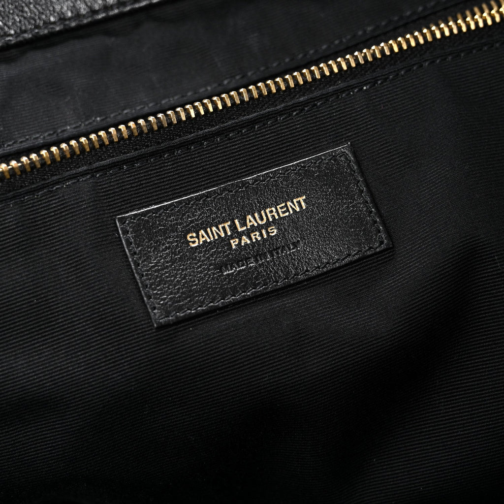 Lambskin Quilted Maxi Icare Shopping Tote Black
