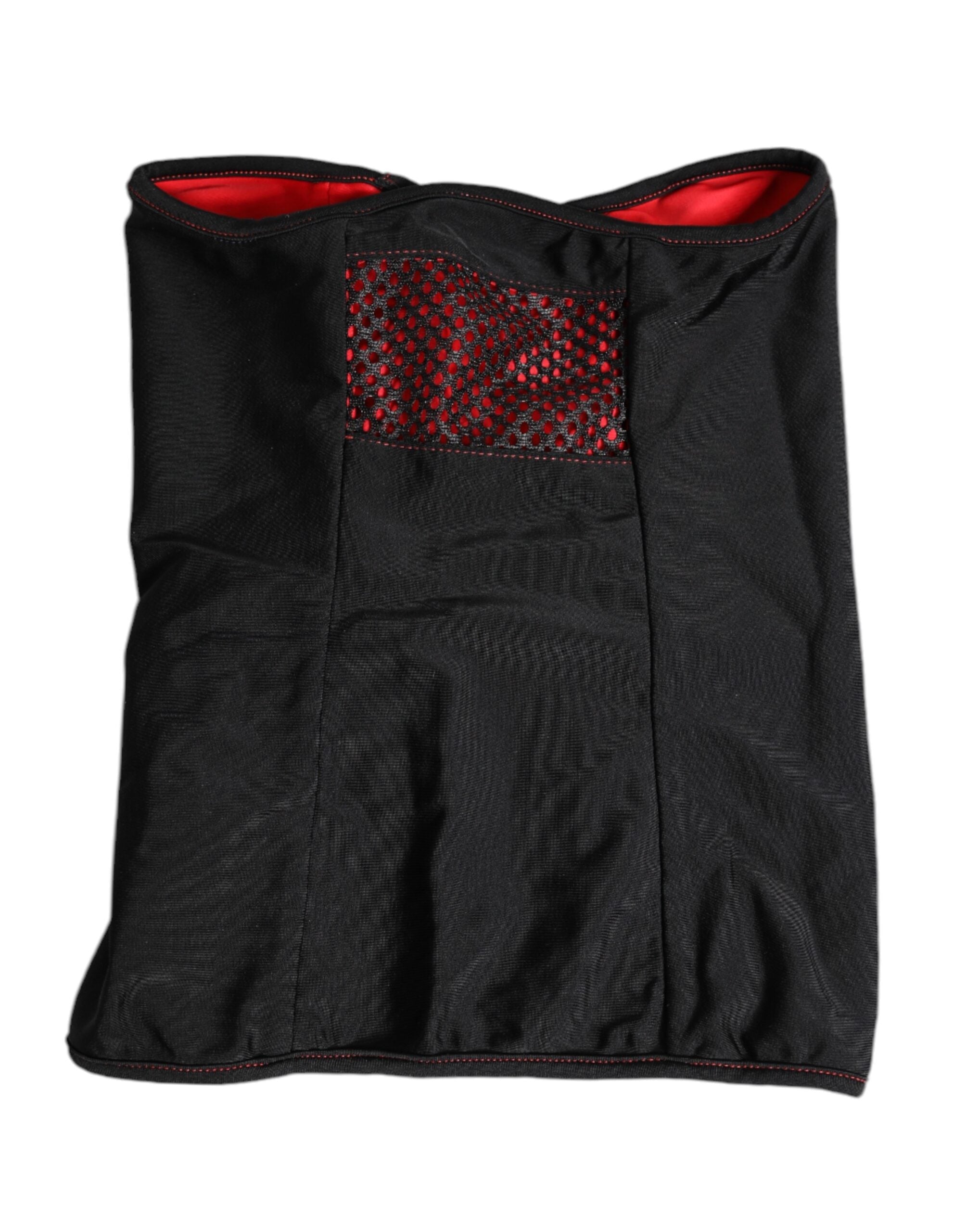 Dolce & Gabbana Black Nylon Knitted Neck Warmer Balaclava Men's Scarf