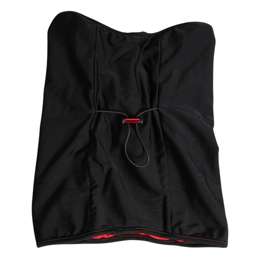Dolce & Gabbana Black Nylon Knitted Neck Warmer Balaclava Men's Scarf