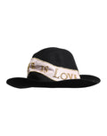 Dolce & Gabbana Black Logo Embroidered Women Wide Brim Women's Hat