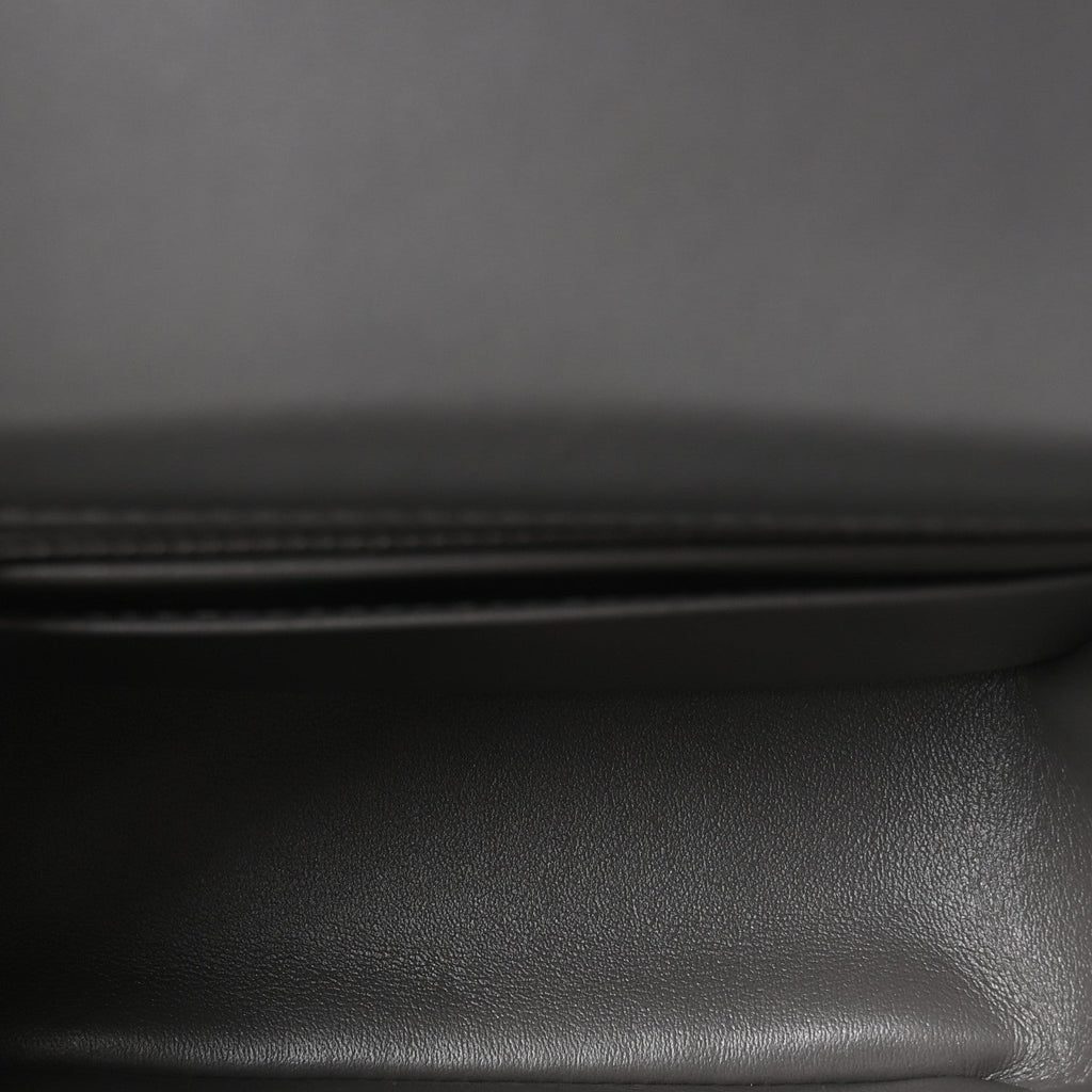 Lambskin Quilted Mini Square Flap Dark Grey