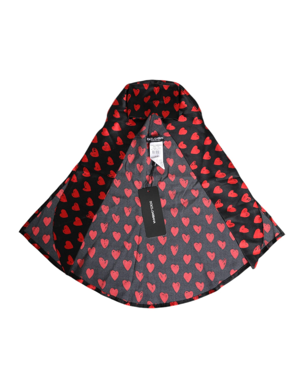 Dolce & Gabbana Black Red Hearts Polyester Women's Hat