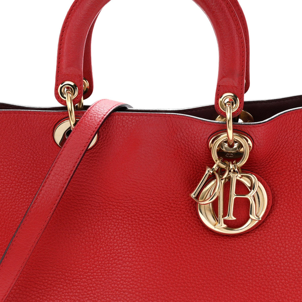 Calfskin Medium Diorissimo Tote Red
