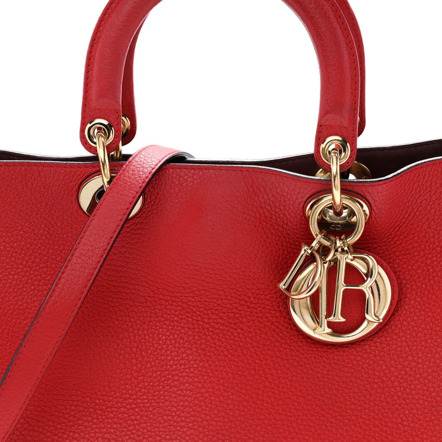 Calfskin Medium Diorissimo Tote Red