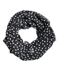 Dolce & Gabbana Black Polka Dots Polyester Wrap Shawl Women's Scarf