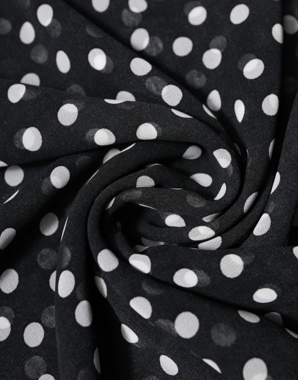 Dolce & Gabbana Black Polka Dots Polyester Wrap Shawl Women's Scarf