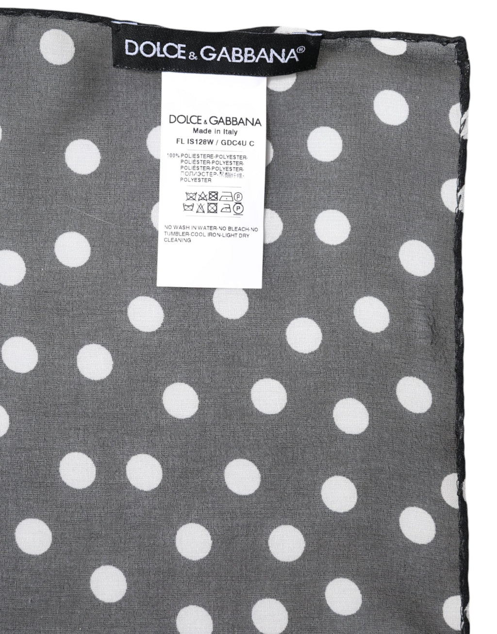 Dolce & Gabbana Black Polka Dots Polyester Wrap Shawl Women's Scarf