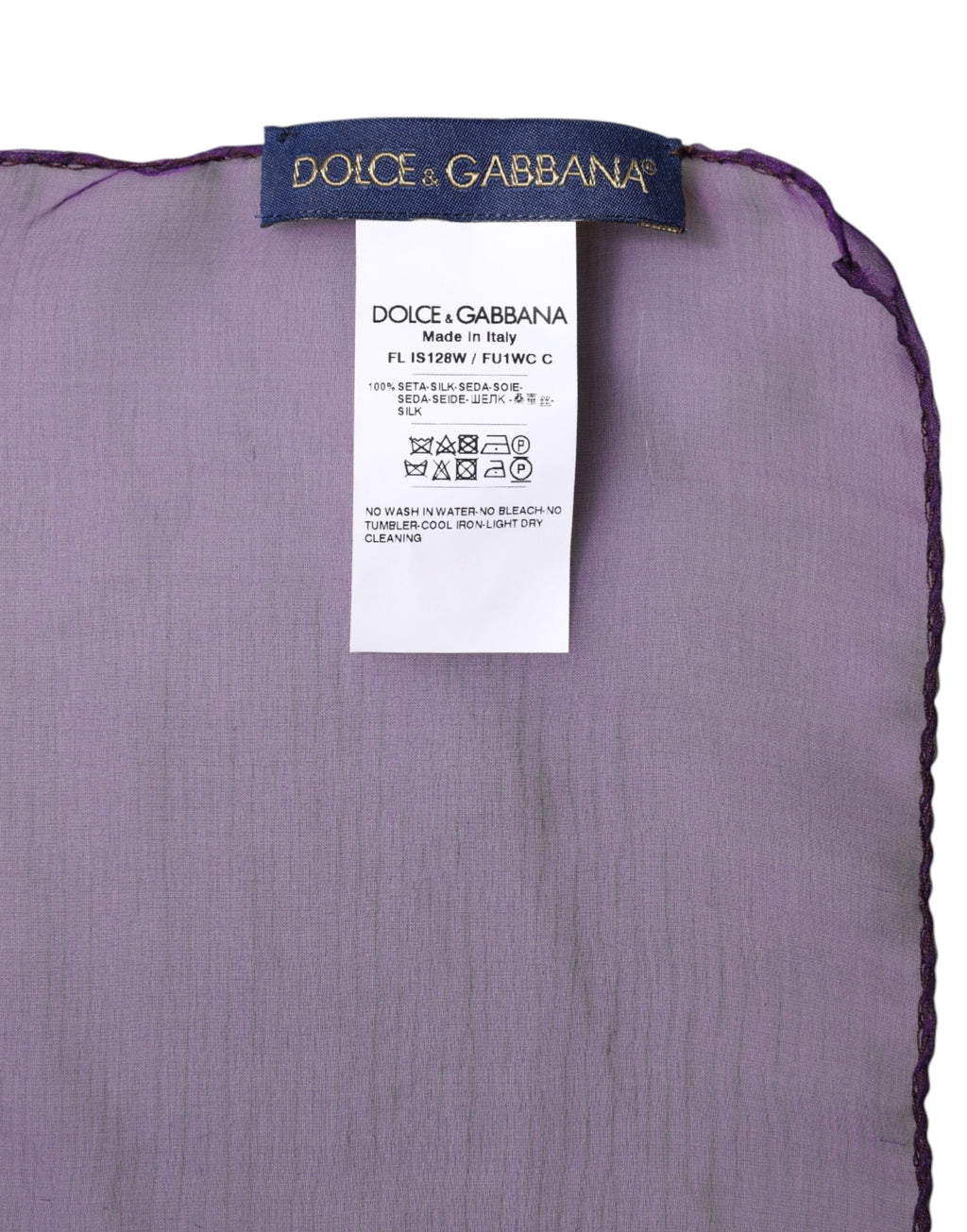Dolce & Gabbana Purple Silk Rectangle Wrap Shawl Women's Scarf