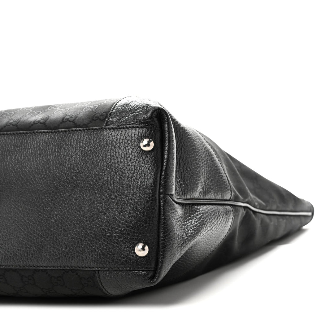 Canvas Monogram Shopping Tote Black