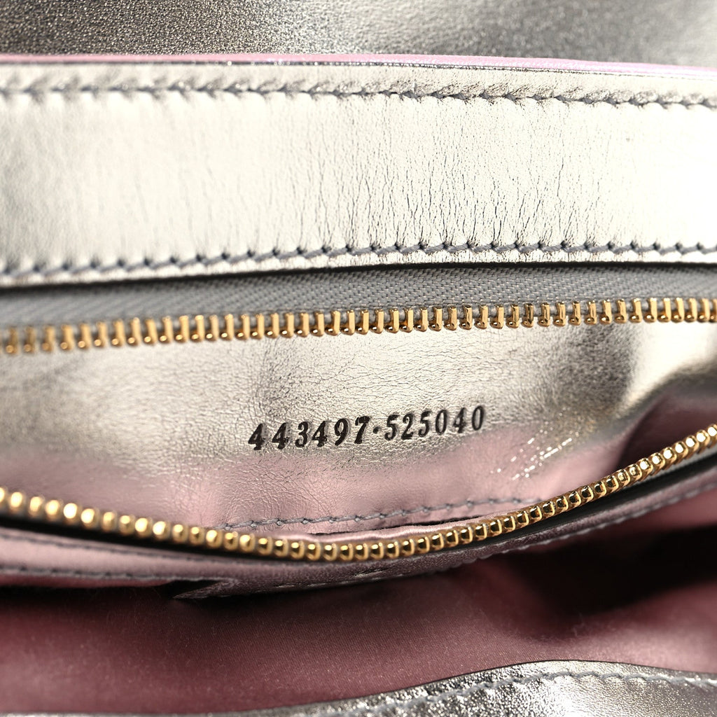 Iridescent Nappa Chevron Matelasse Small GG Marmont Shoulder Bag Iridescent Escape Pink