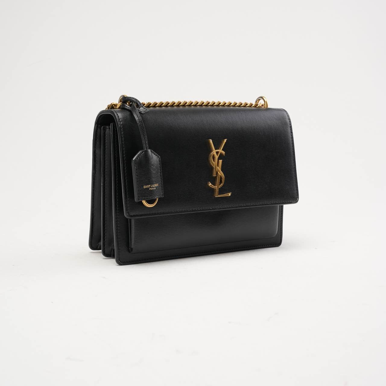 Saint Laurent Medium Monogram Sunset Calfskin Black 2018