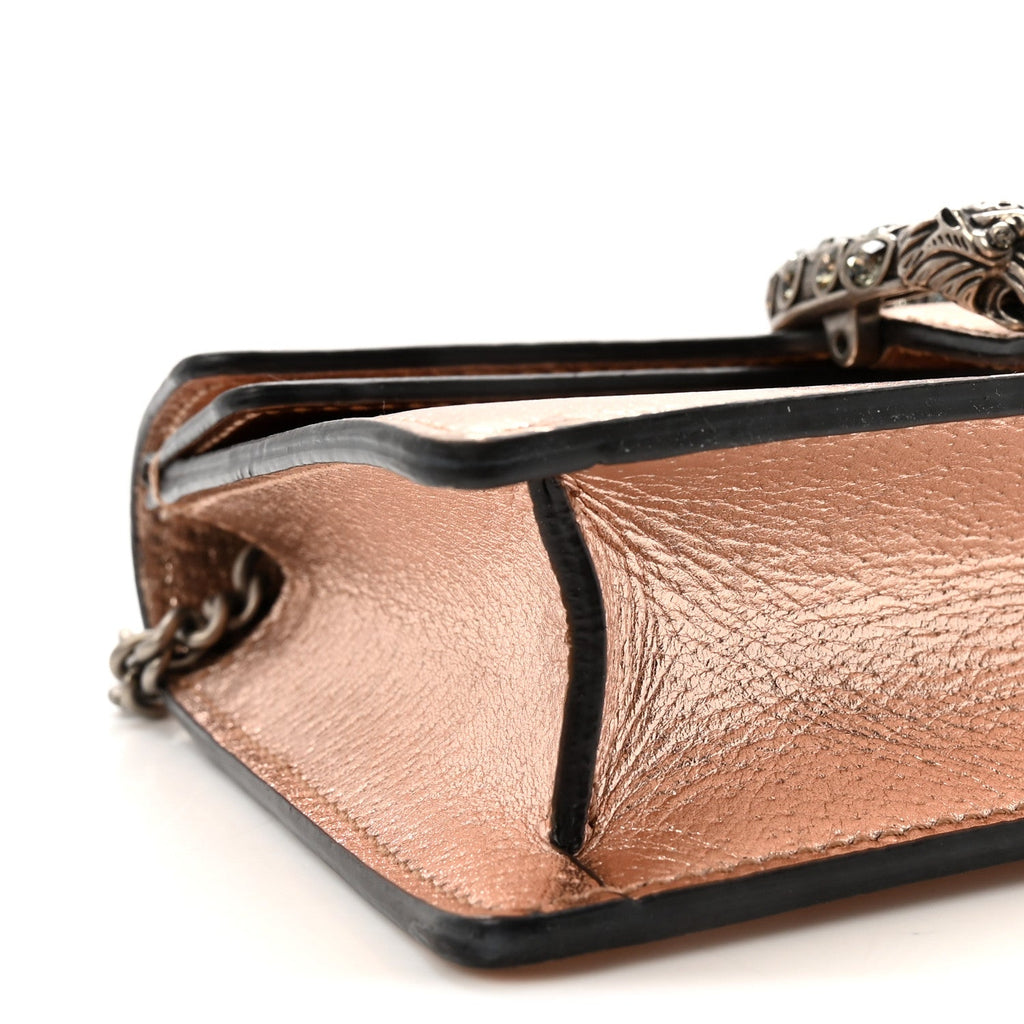 Metallic Calfskin Super Mini Dionysus Shoulder Bag Rose Gold