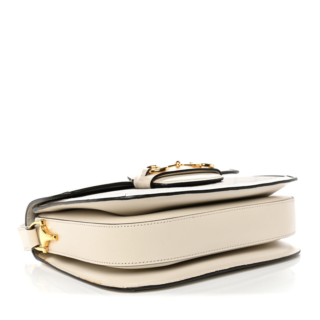 GG Supreme Monogram Horsebit 1955 Shoulder Bag Beige Mystic White