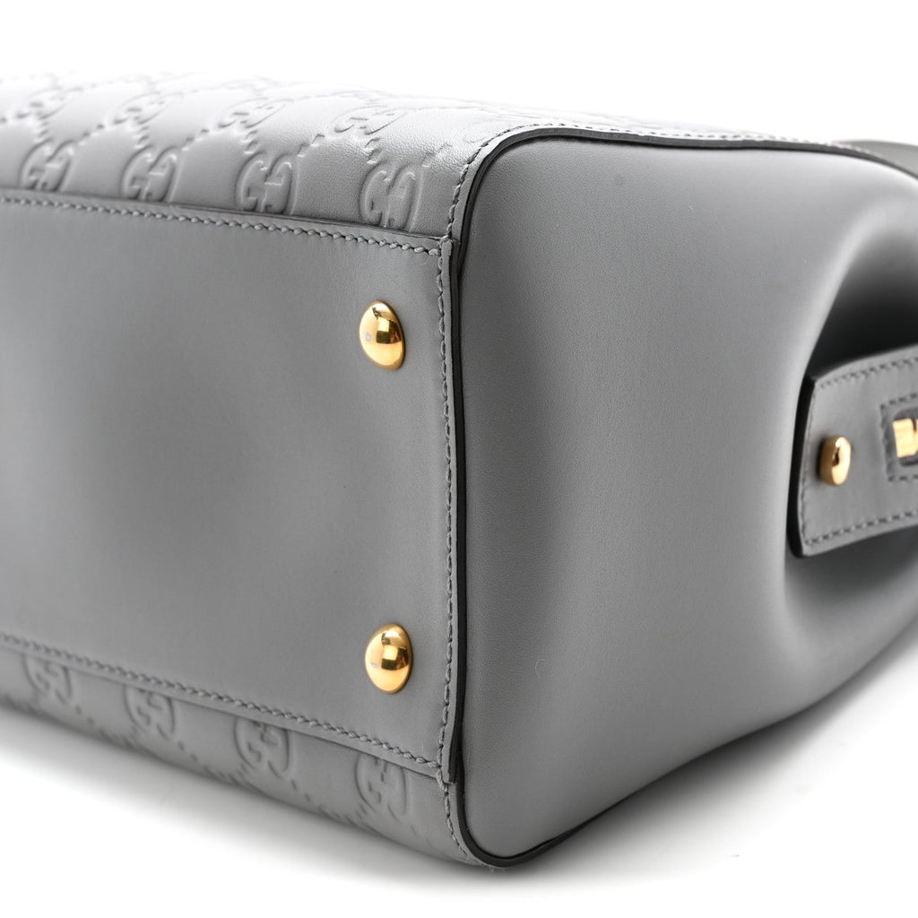 Soft Guccissima Signature Medium Shoulder Tote Bag Deep Grey