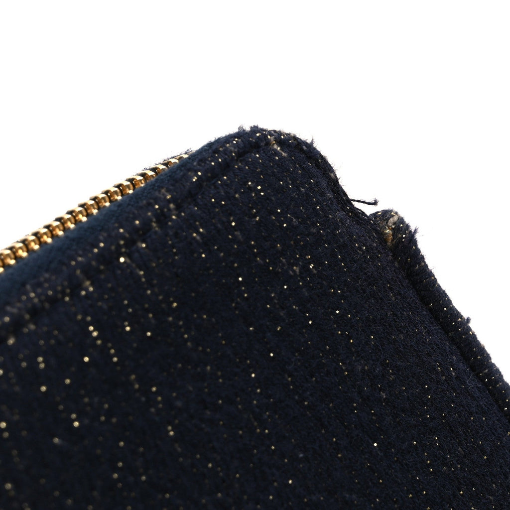 Canvas Small Deauville Clutch With Chain Navy