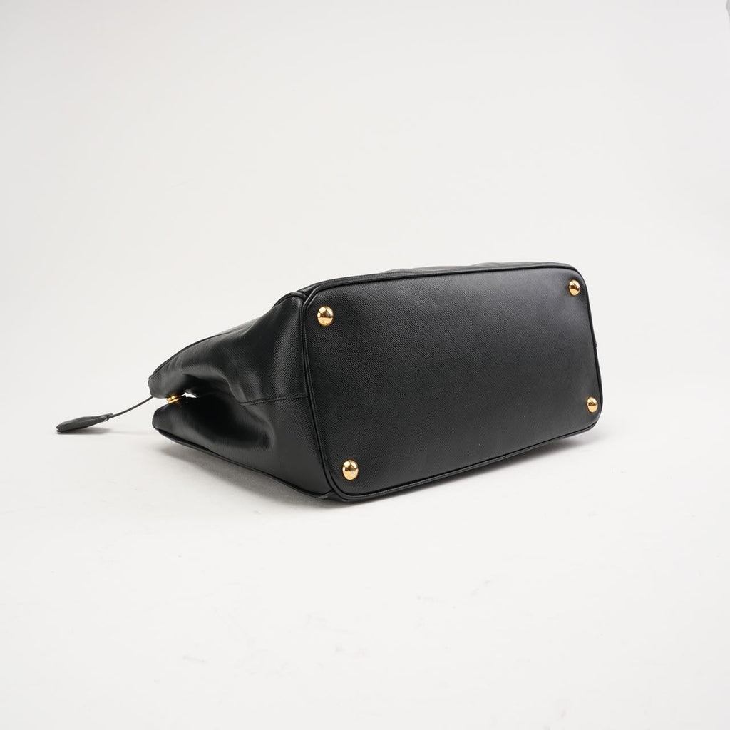 Prada Saffiano Medium Galleria Zip Tote Leather Black