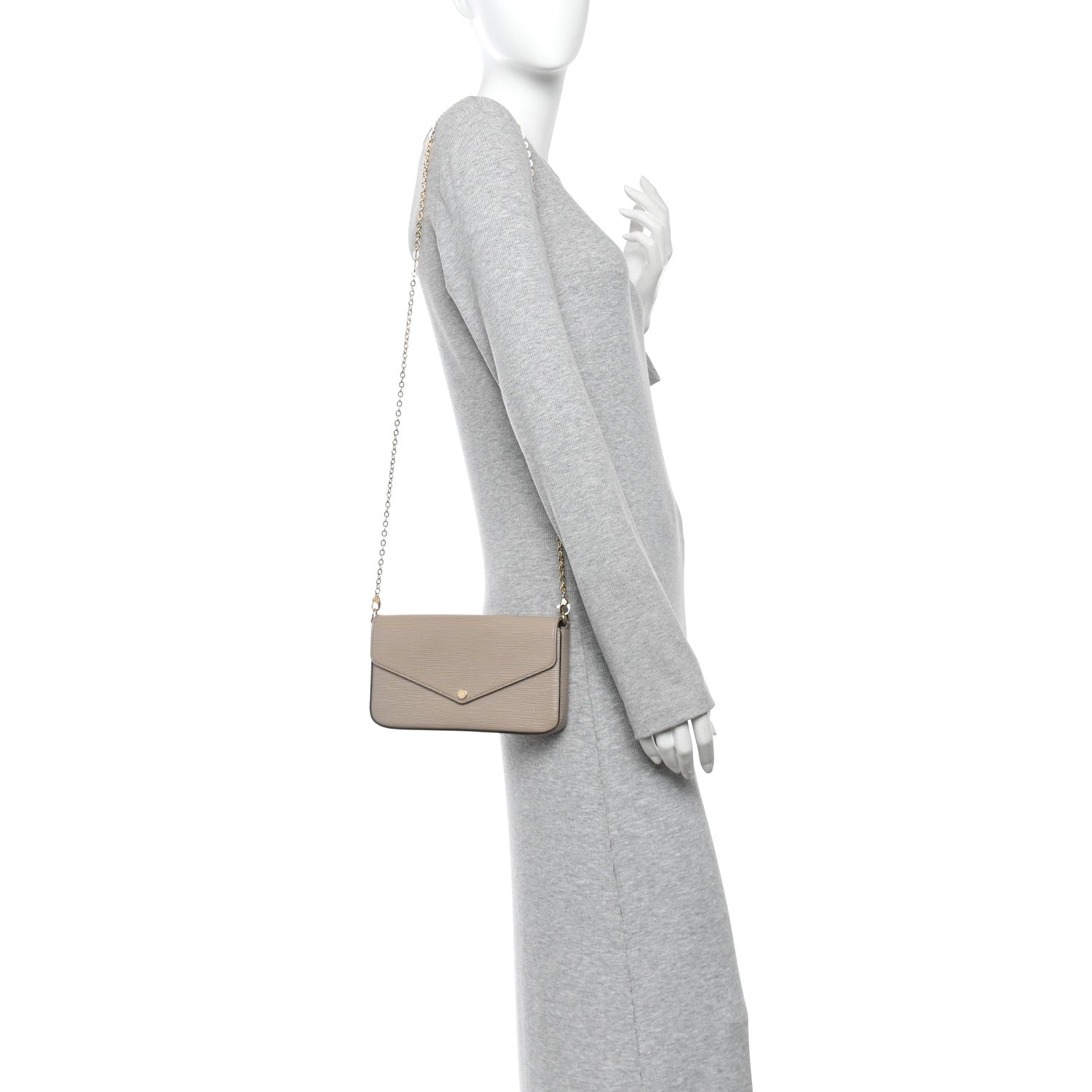 Epi Felicie Pochette Chain Wallet Galet