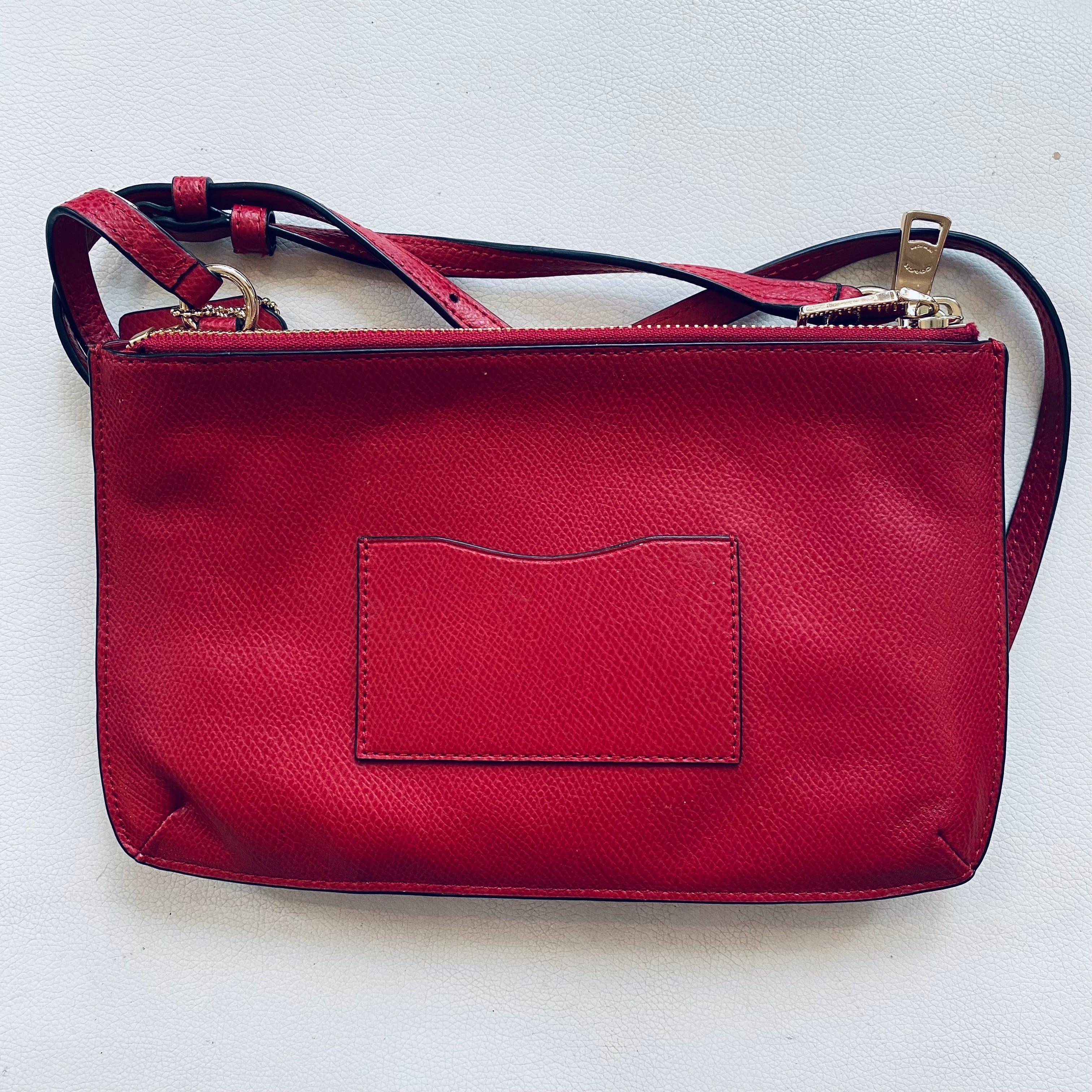 COACH Double Zip Crossbody Red