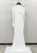Chanel 19A creamy white knitted long dress