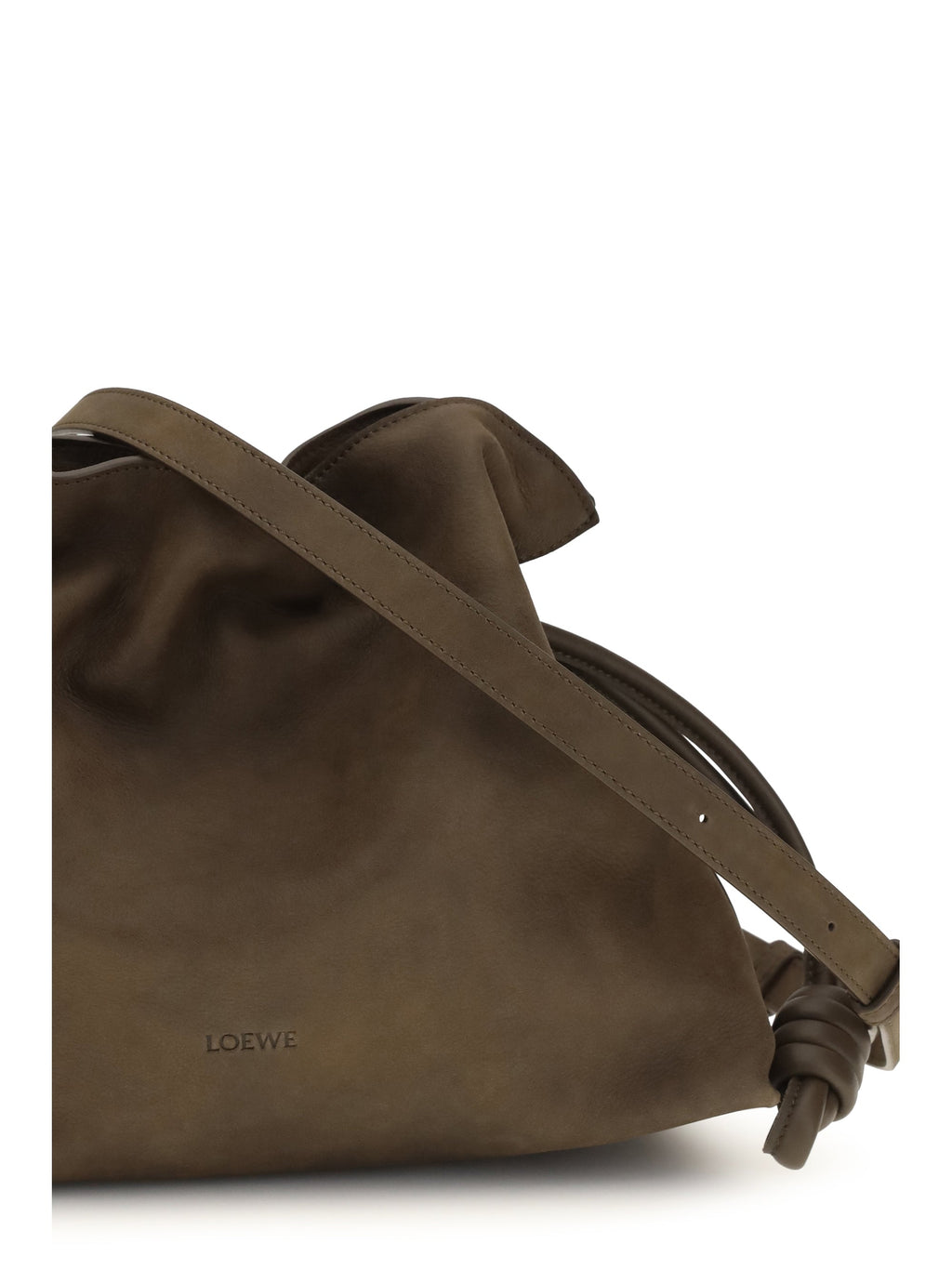 Loewe Women Medium Flamenco Clutch In Garnet Nubuck