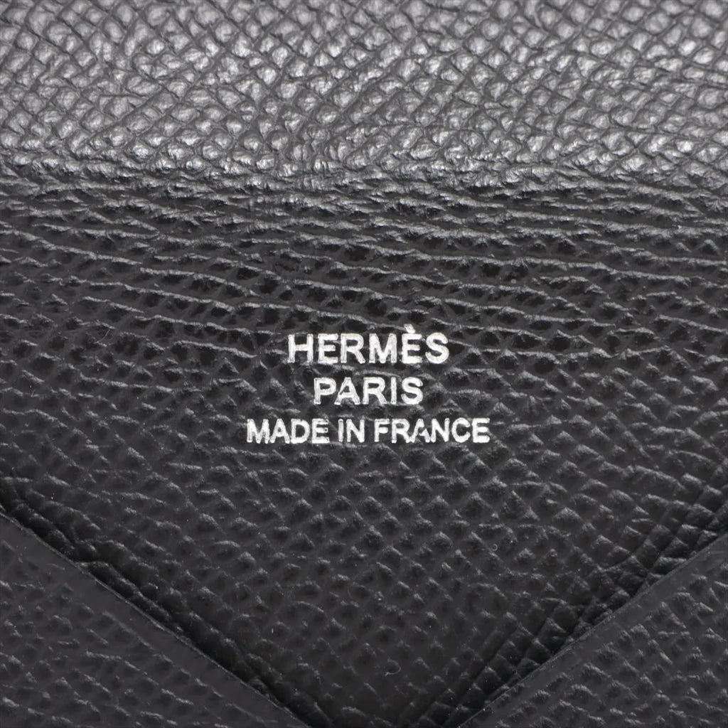 Hermès Calvi Veau Epsom Card Case Black