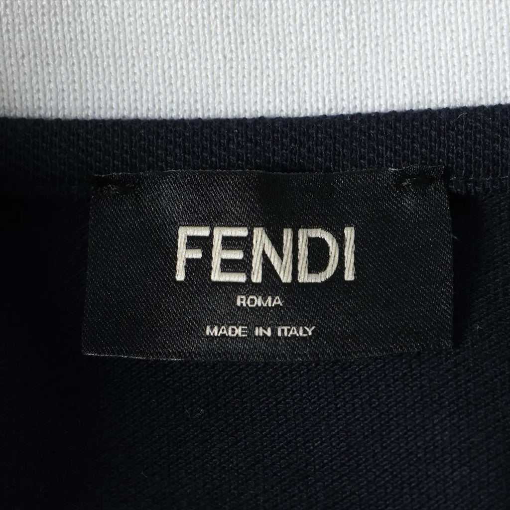 Fendi Cotton Polo Shirt Navy x White