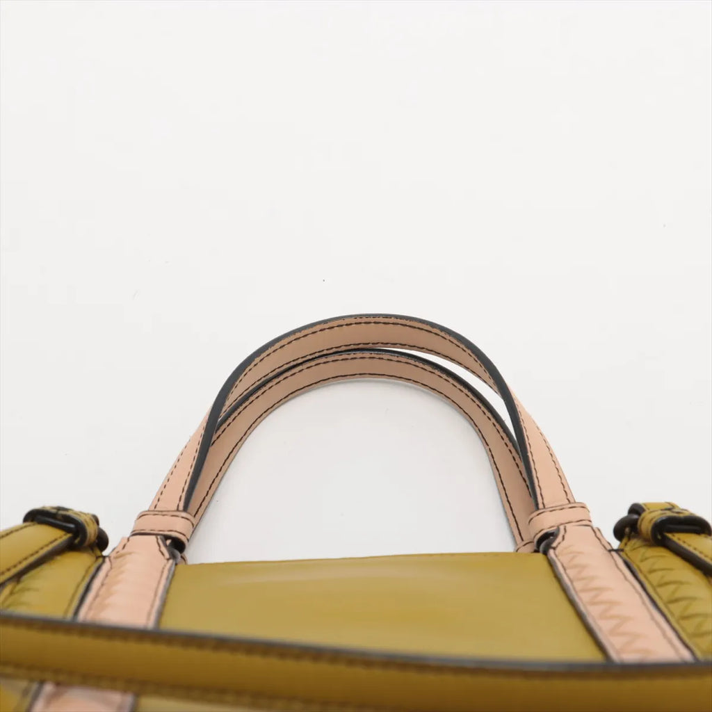 Bottega Veneta Intrecciato Corso Leather Tote Bag Green x Pink