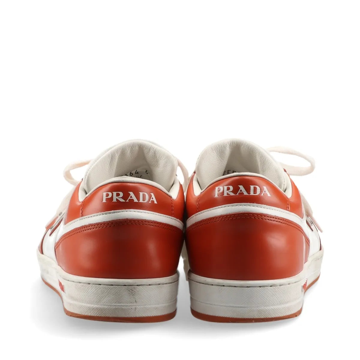 Prada Downtown Leather Sneaker Brown x White