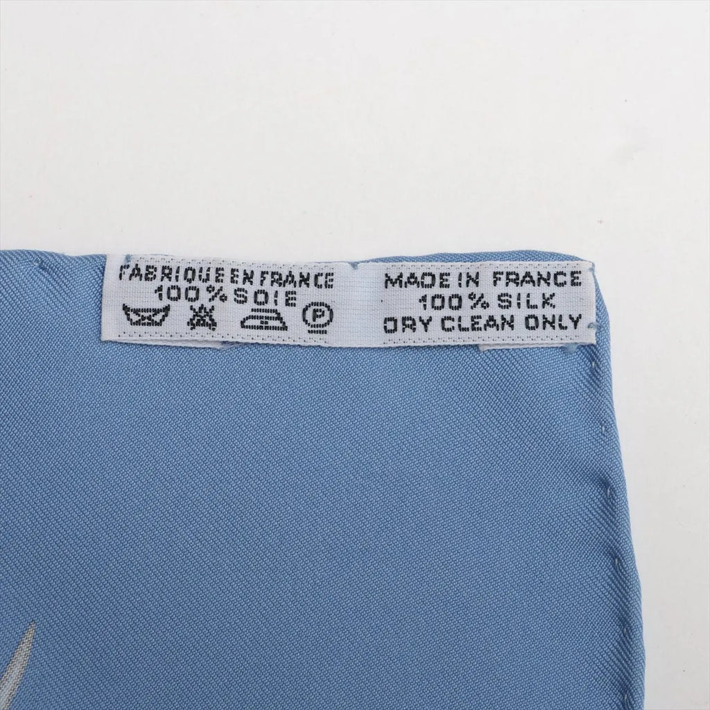 Hermès Carré 90 Les Quatre Saisons Four Seasons Silk Scarf Light Blue