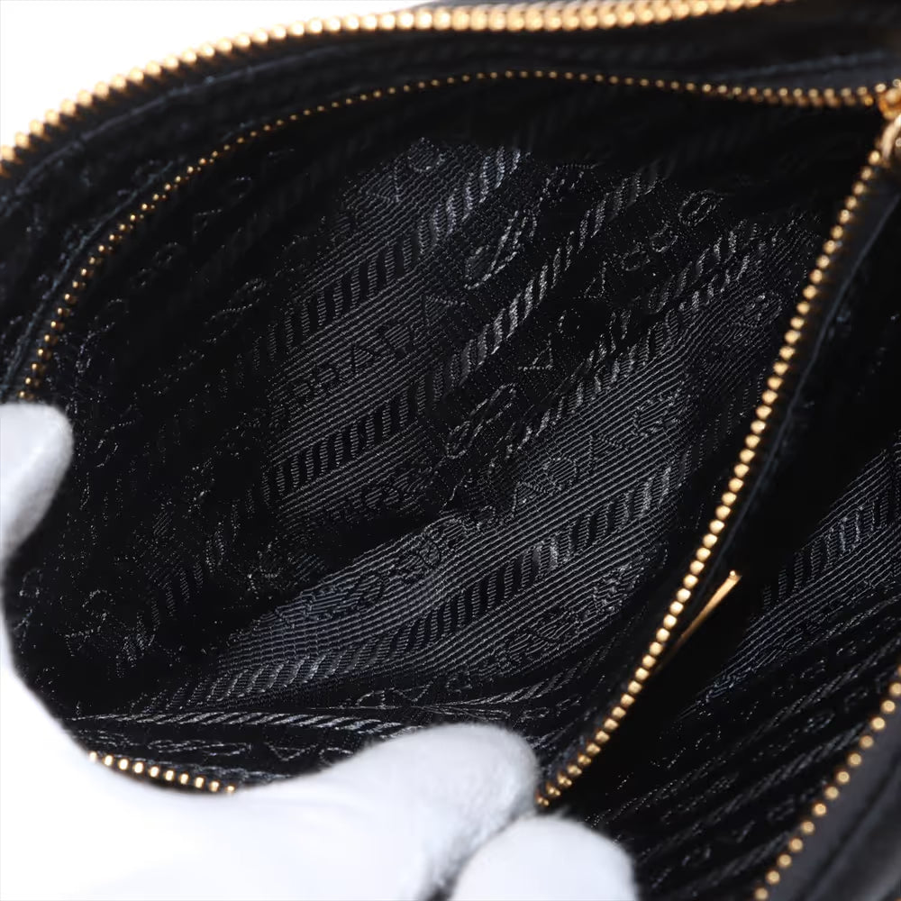 Prada Tessuto Nylon Demi Lune Two-Way Shoulder Bag Black