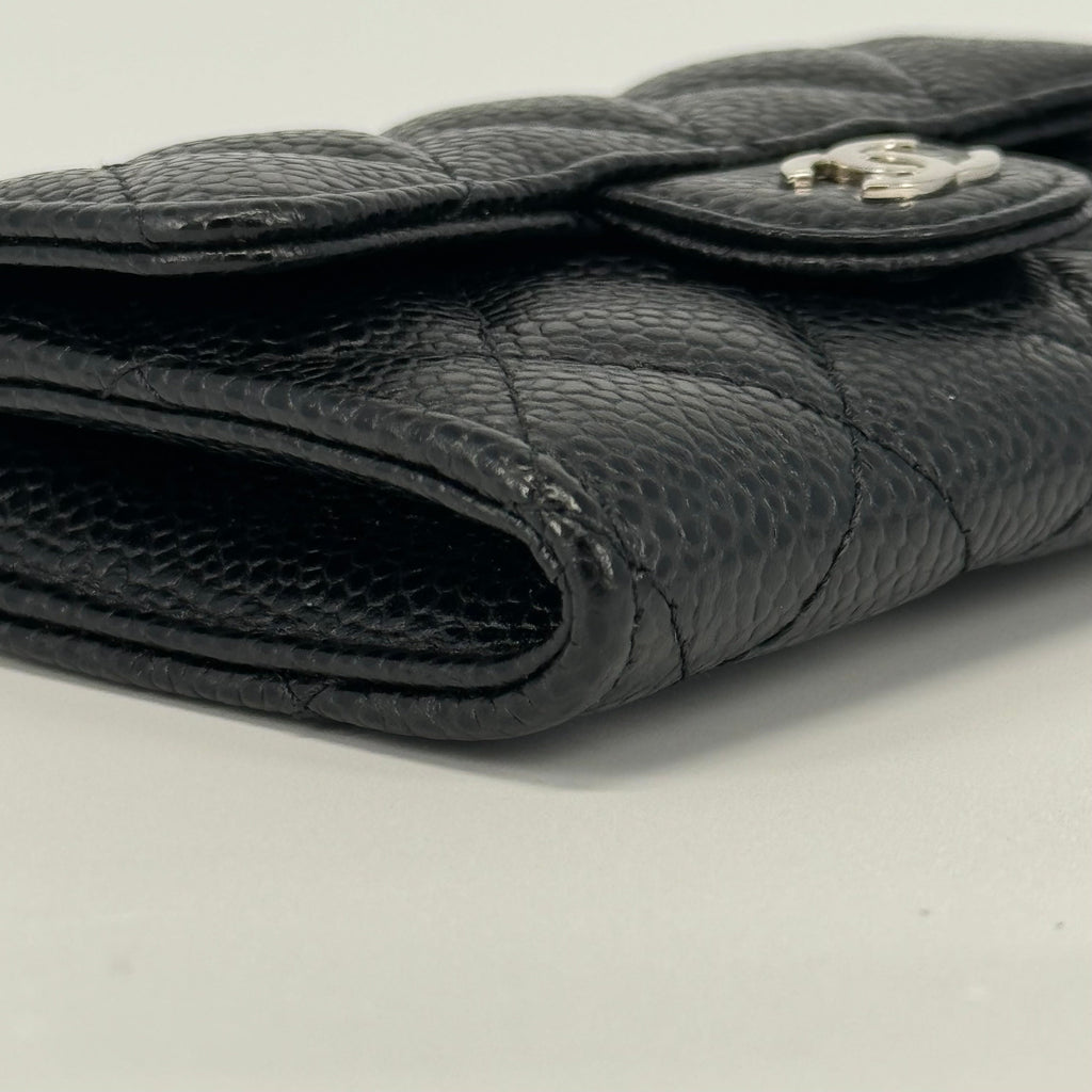 CHANEL CLASSIC FLAP WALLET BLACK CALFSKIN