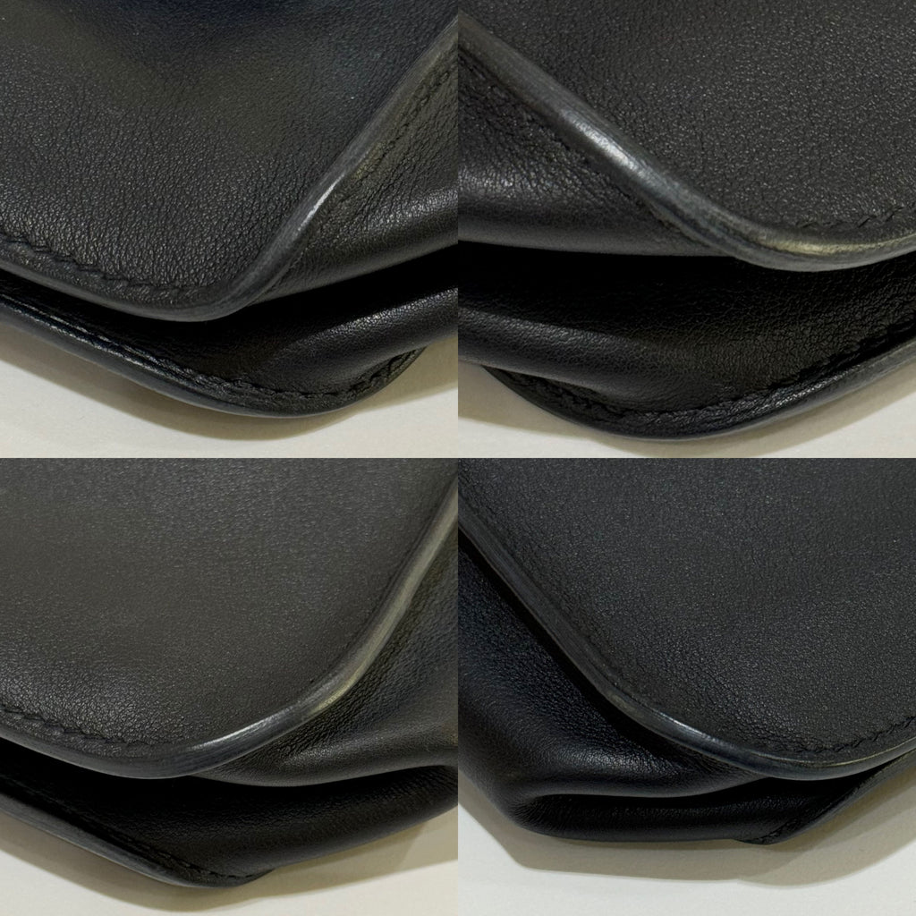 HERMES MINI HALZAN 25 SWIFT BLACK SHE STAMP A