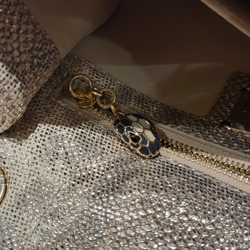 Bvlgari Serpenti Cabochon Black Pearl Stingray & Watersnake Crossbody Bag