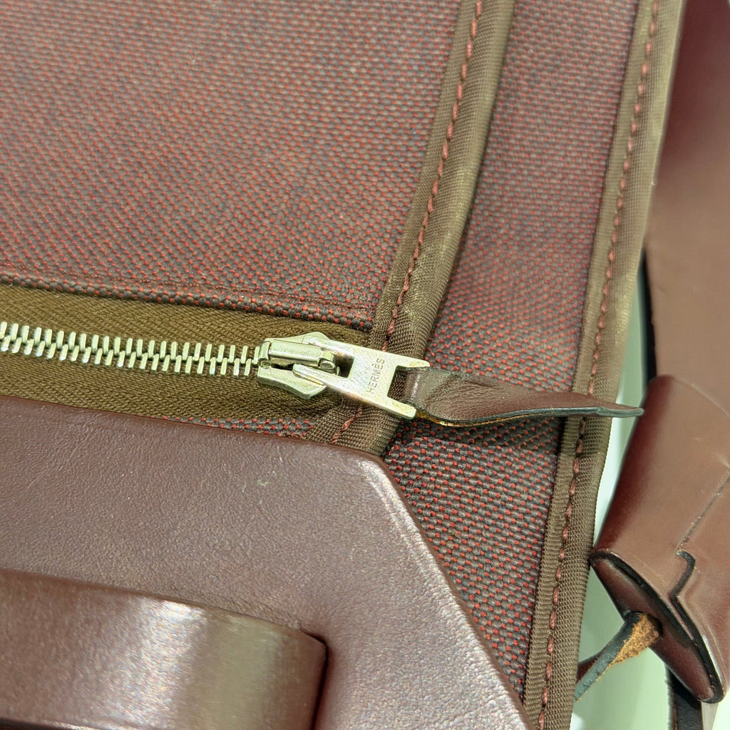 Hermes Herbag 39 Burgundy with Silver Hardware