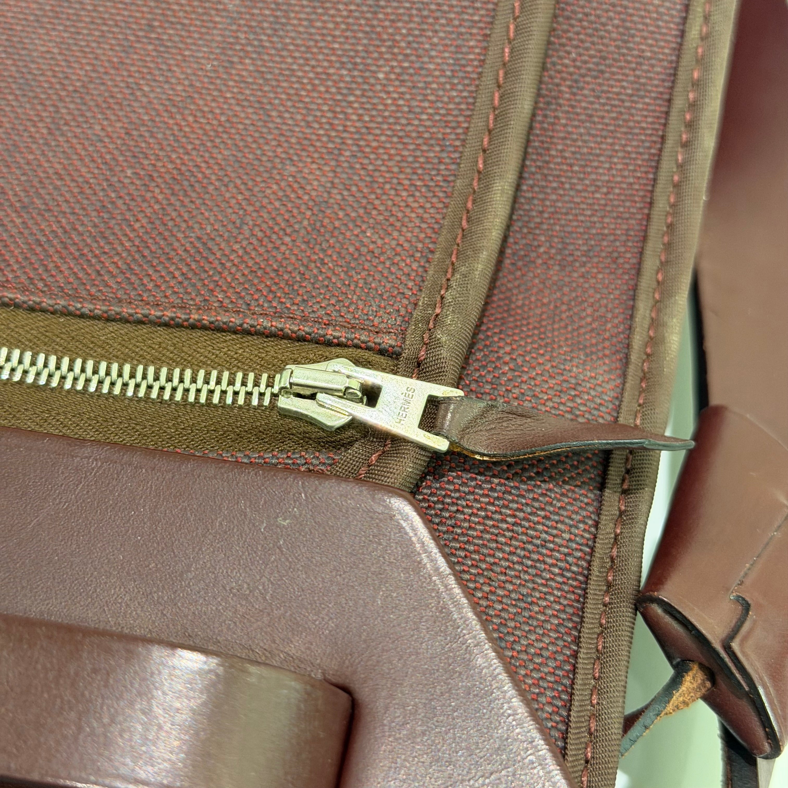 Hermes Herbag 39 Burgundy with Silver Hardware