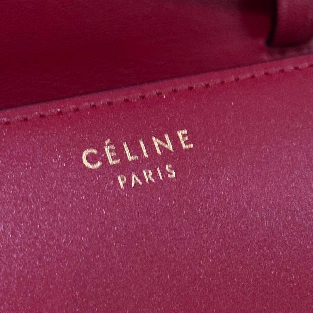 CELINE TEEN SMALL BAG IN BOX CALFSKIN RED (TOFU BAG)