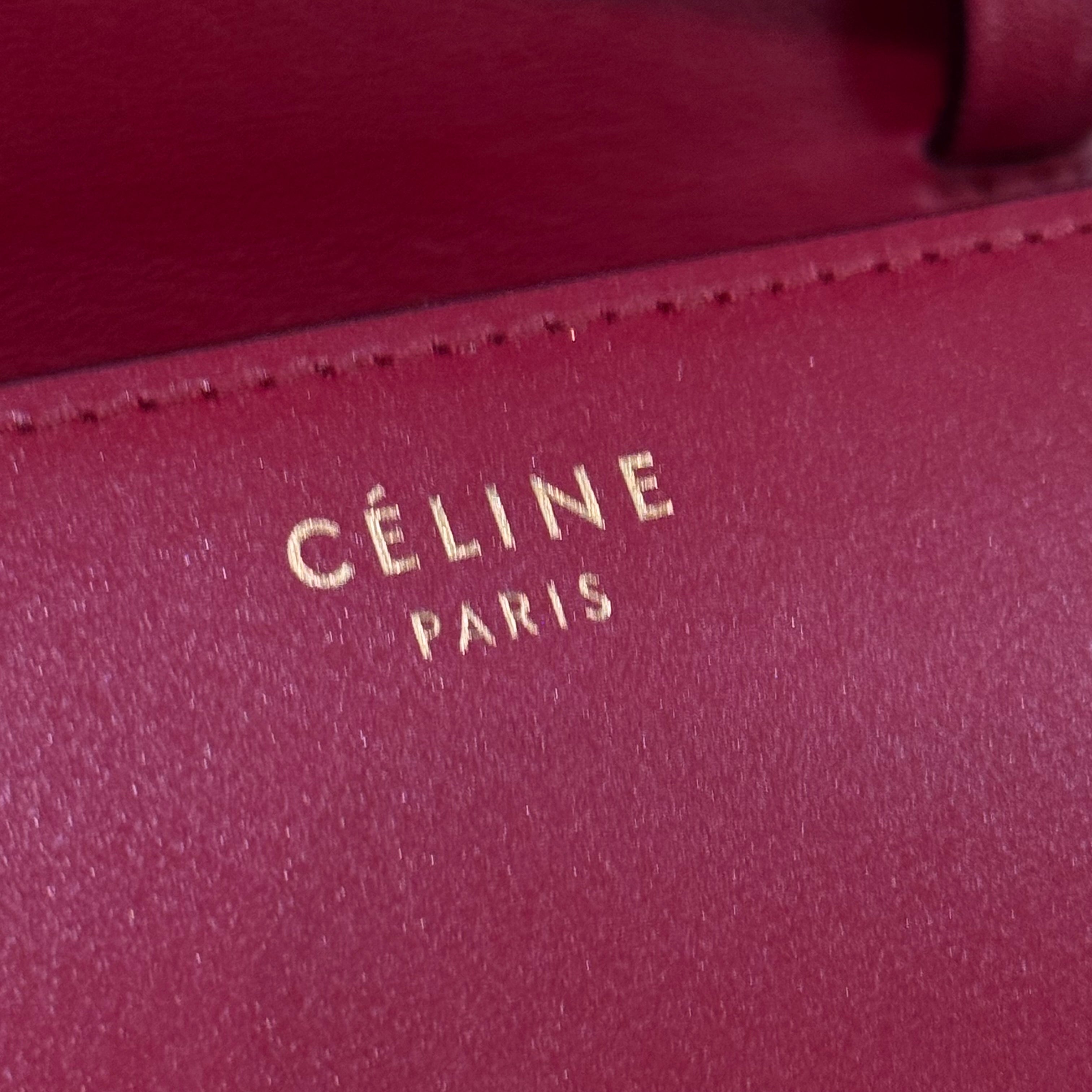 CELINE TEEN SMALL BAG IN BOX CALFSKIN RED (TOFU BAG)