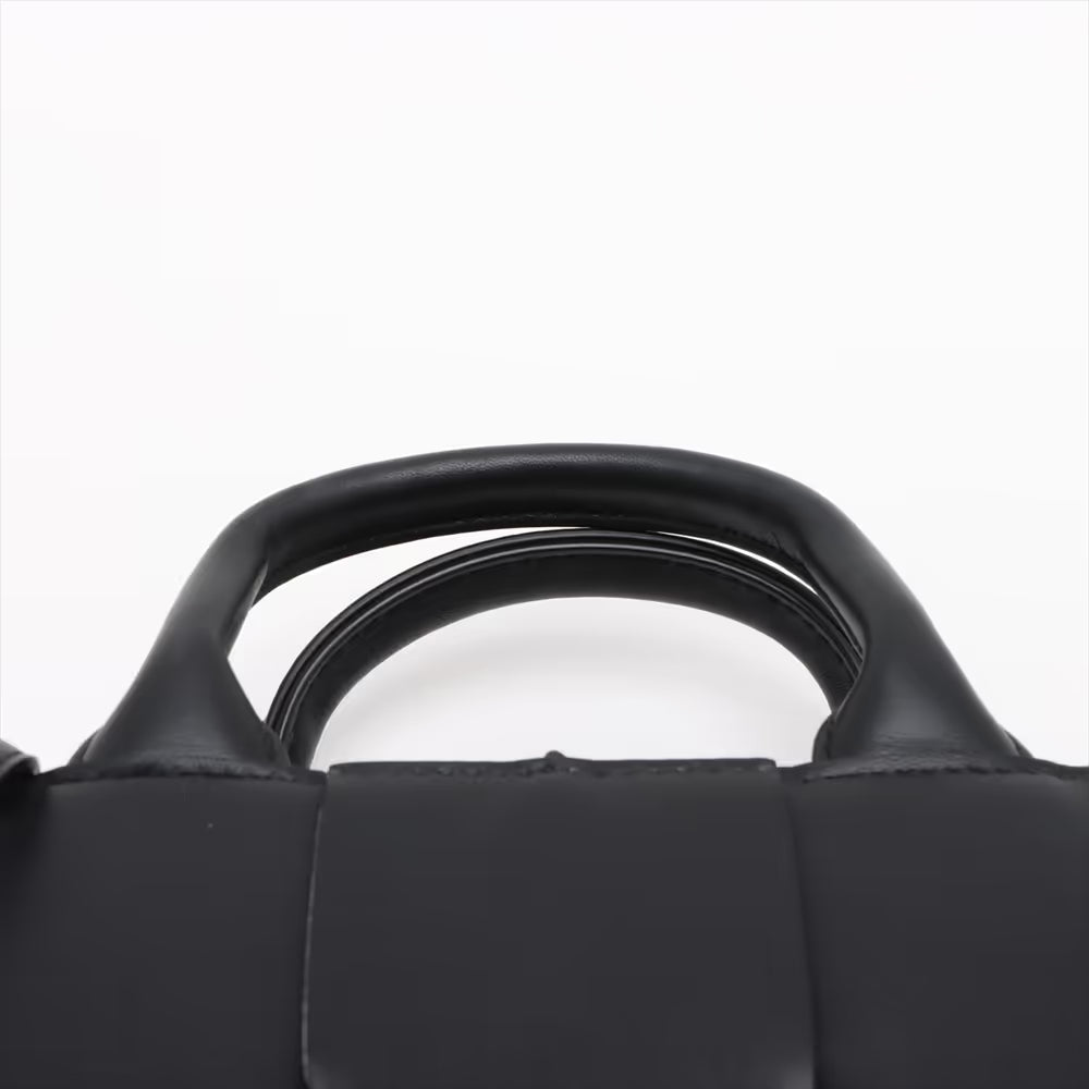 Bottega Veneta Maxi Intrecciato Mini Arco Leather Two-Way Shoulder Bag Black