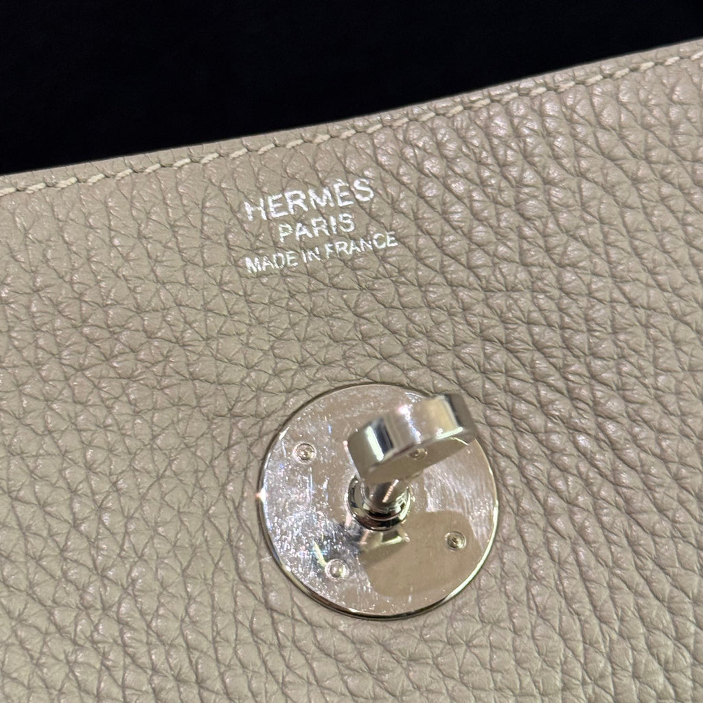 HERMÈS LINDY 30 SAGE GREEN WITH PALLADIUM HARDWARE (STAMP X)