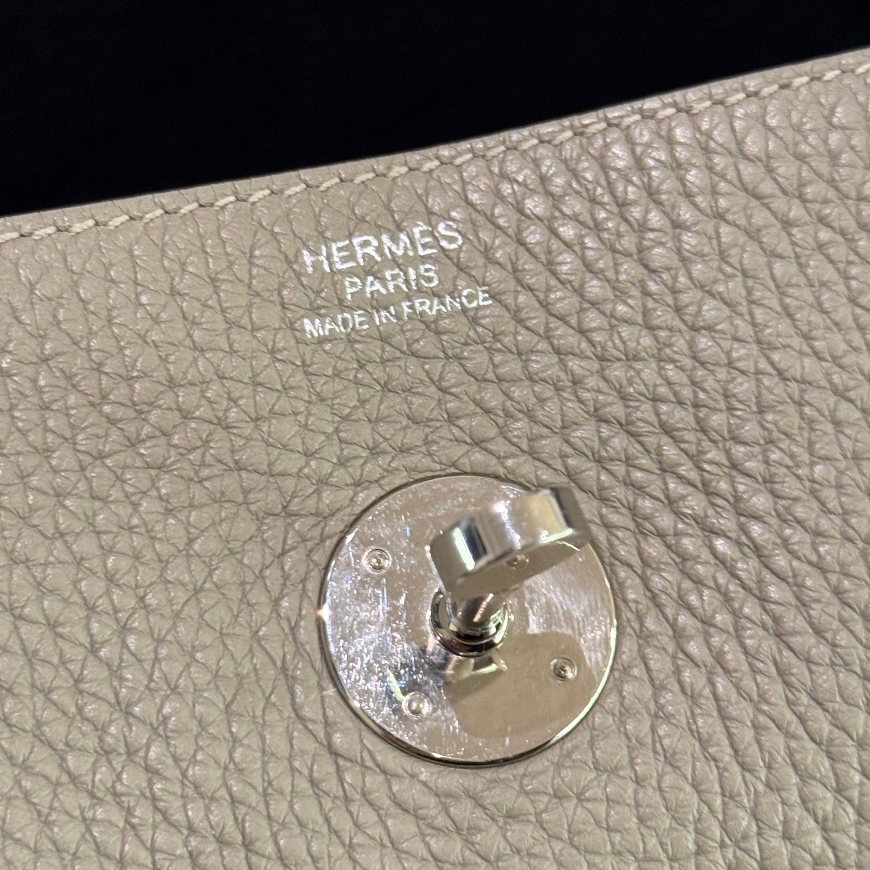 HERMÈS LINDY 30 SAGE GREEN WITH PALLADIUM HARDWARE (STAMP X)