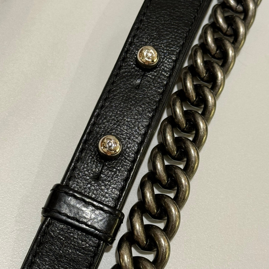 CHANEL SMALL LEBOY BLACK RUTHENIUM HARDWARE