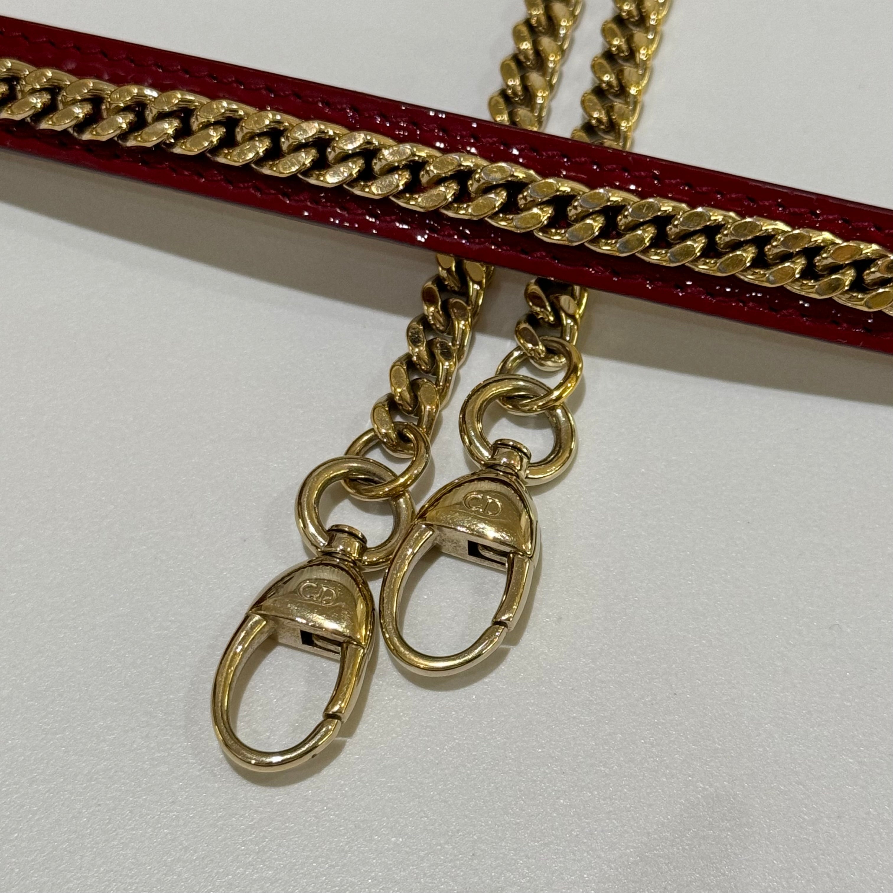DIOR MINI LADY DIOR PATENT LEATHER RED