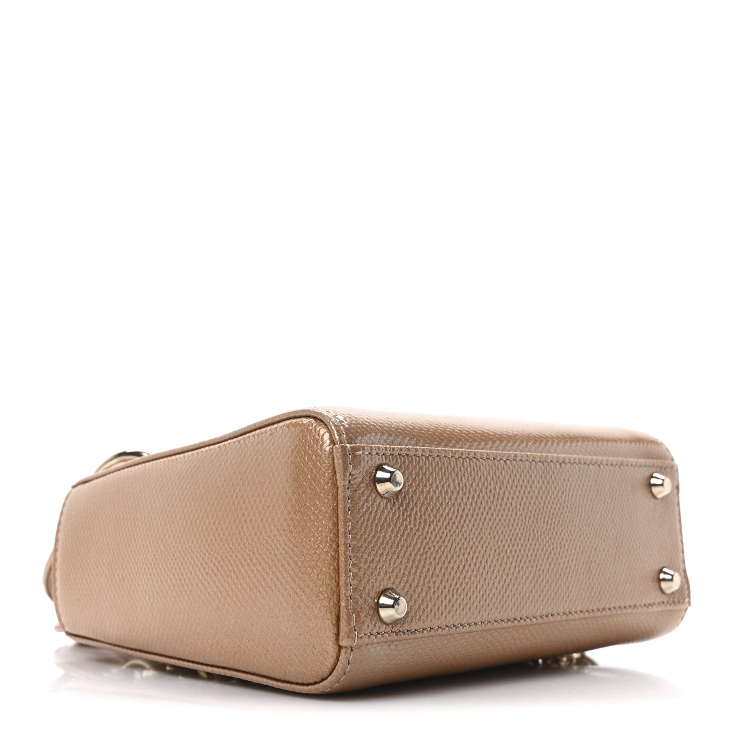 Metallic Lizard Mini Lady Dior Beige