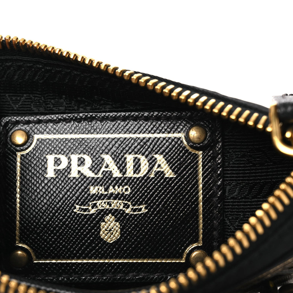Tessuto Bandoliera Logo Shoulder Bag Gold Black