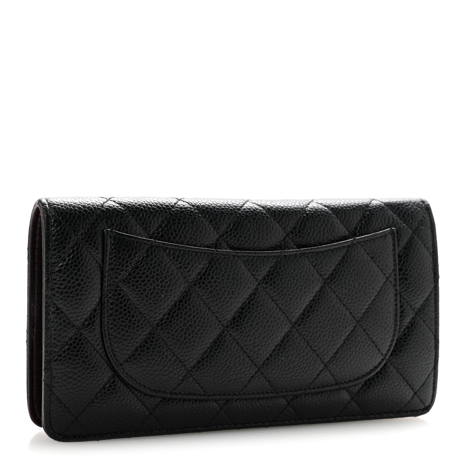 Caviar Quilted Yen Wallet Black