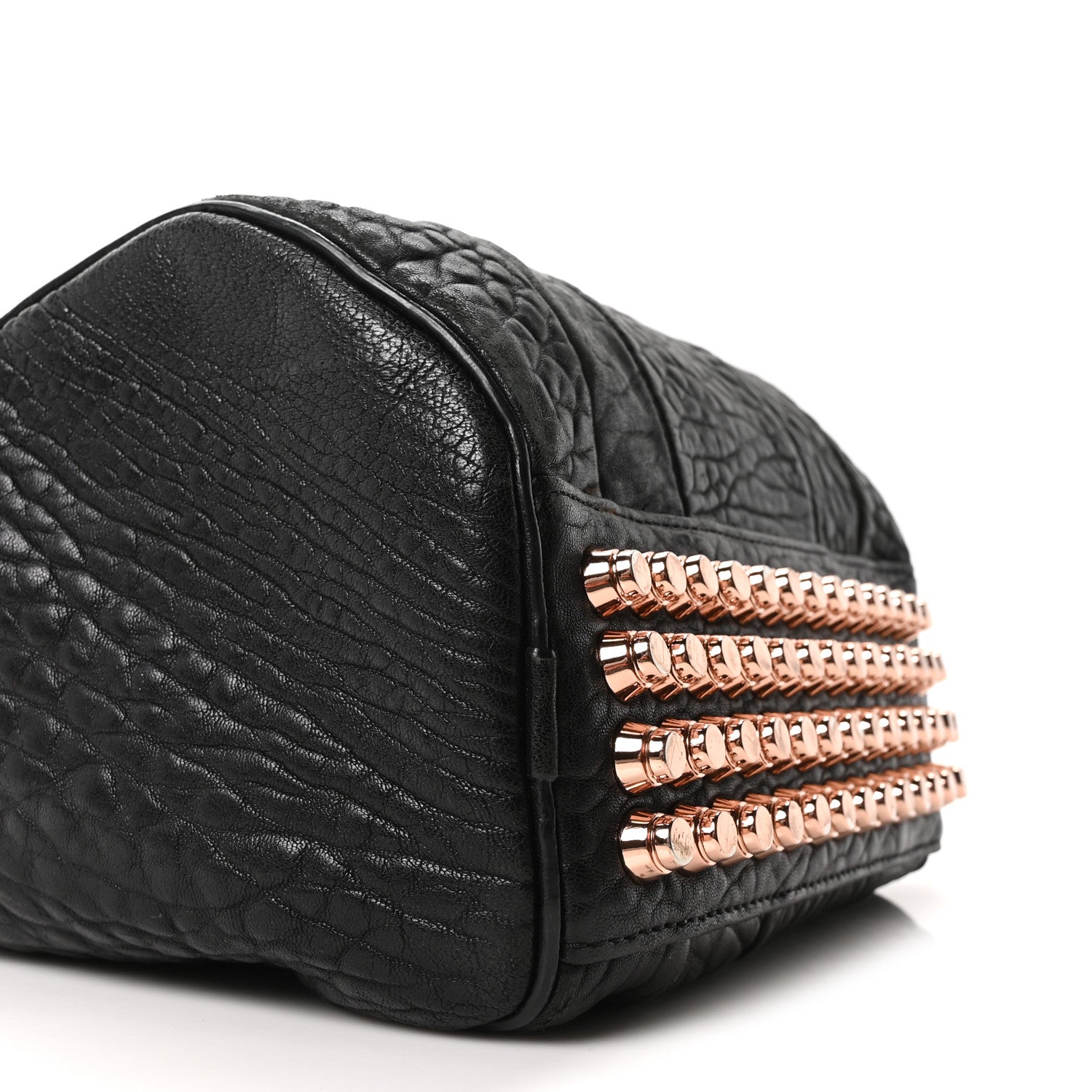 Pebbled Lambskin Rockie Black Rose Gold Hardware