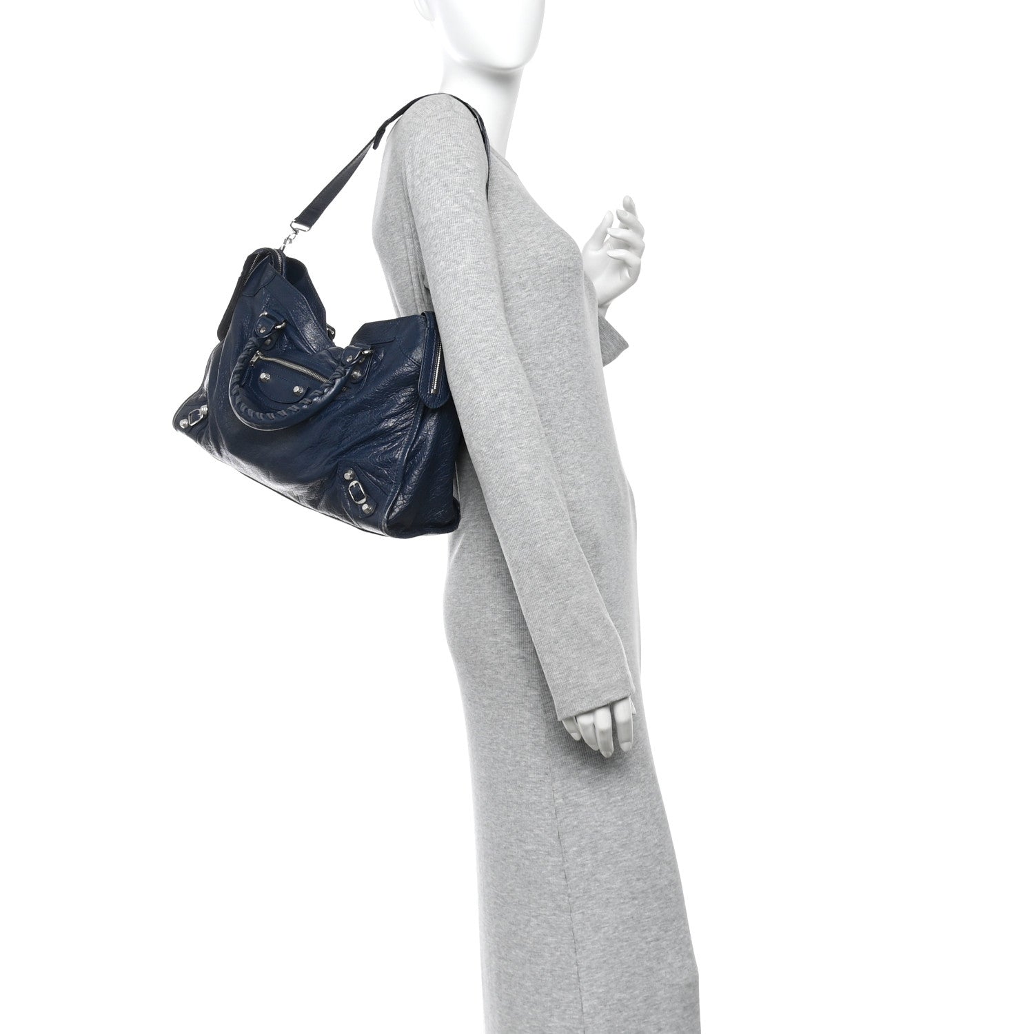 Agneau Giant 12 Silver Hardware City Bleu Obscur
