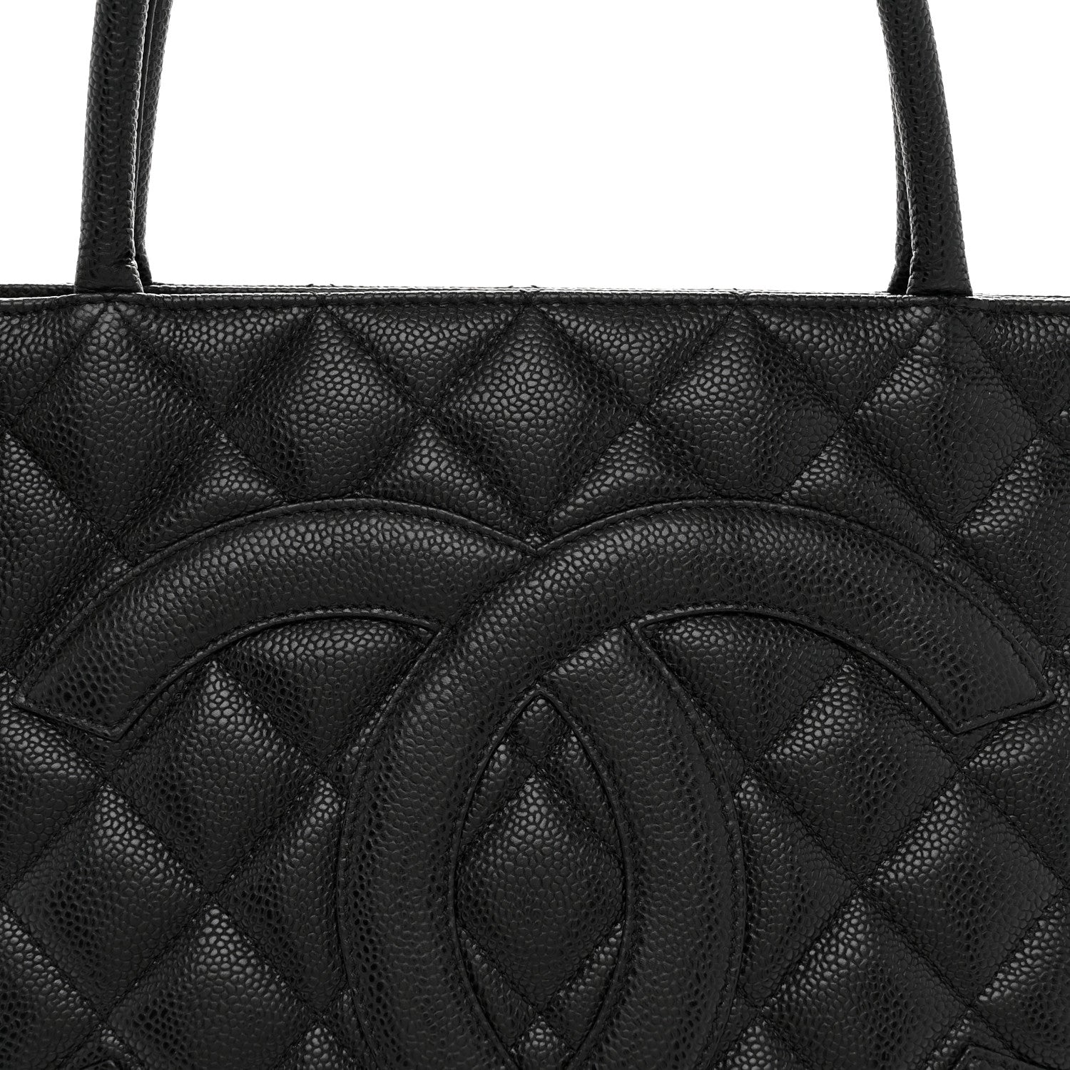 Caviar Quilted Medallion Tote Black