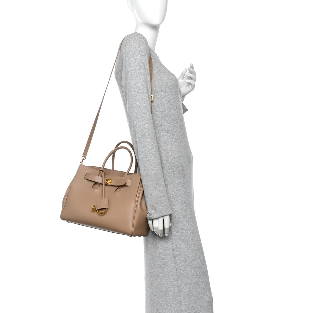 Smooth Calfskin Small Bel Air Carry All Bag Latte